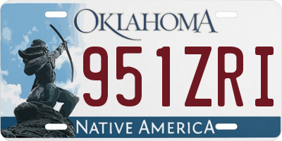 OK license plate 951ZRI