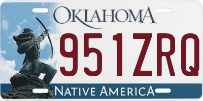 OK license plate 951ZRQ