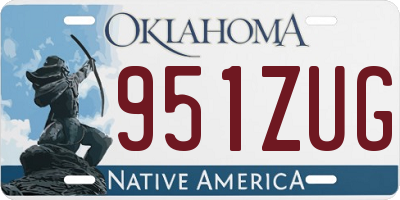 OK license plate 951ZUG