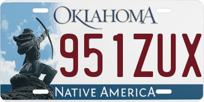 OK license plate 951ZUX