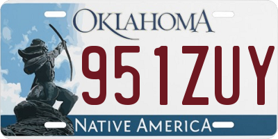 OK license plate 951ZUY
