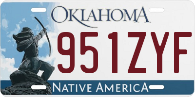 OK license plate 951ZYF