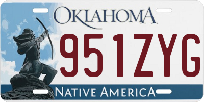 OK license plate 951ZYG