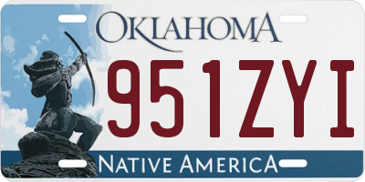 OK license plate 951ZYI