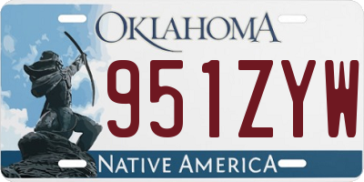 OK license plate 951ZYW