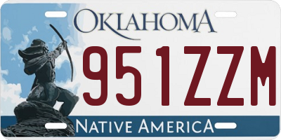 OK license plate 951ZZM