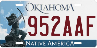 OK license plate 952AAF