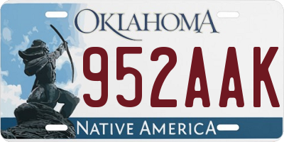 OK license plate 952AAK