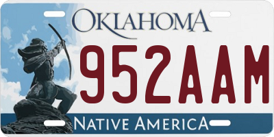 OK license plate 952AAM