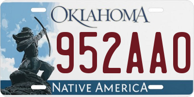 OK license plate 952AAO