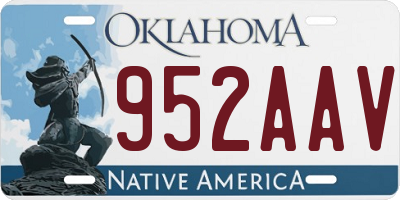 OK license plate 952AAV