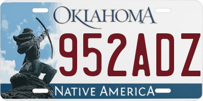 OK license plate 952ADZ