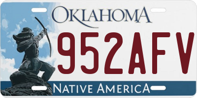 OK license plate 952AFV
