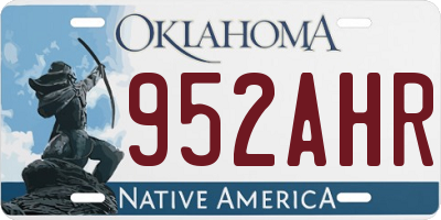 OK license plate 952AHR