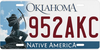 OK license plate 952AKC