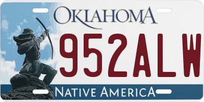 OK license plate 952ALW