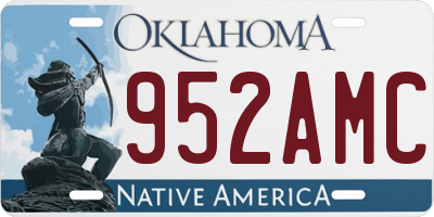 OK license plate 952AMC