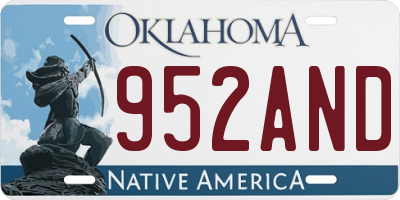 OK license plate 952AND