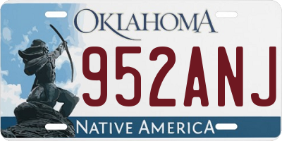 OK license plate 952ANJ