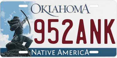 OK license plate 952ANK