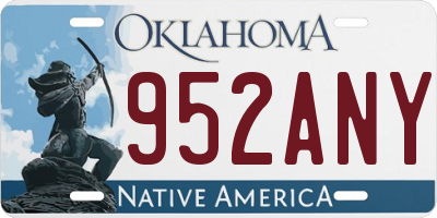 OK license plate 952ANY