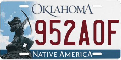 OK license plate 952AOF