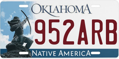 OK license plate 952ARB