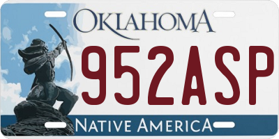 OK license plate 952ASP