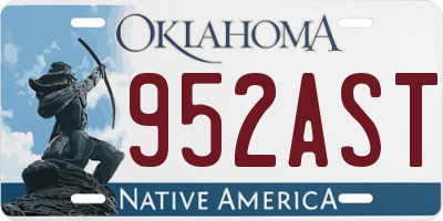 OK license plate 952AST