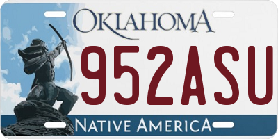 OK license plate 952ASU
