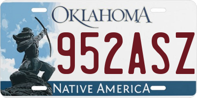 OK license plate 952ASZ