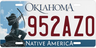 OK license plate 952AZO