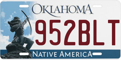 OK license plate 952BLT