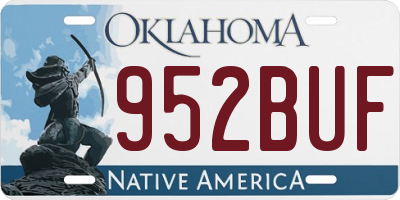 OK license plate 952BUF