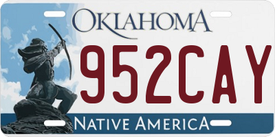 OK license plate 952CAY
