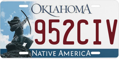 OK license plate 952CIV