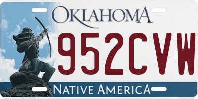 OK license plate 952CVW