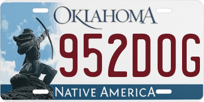 OK license plate 952DOG
