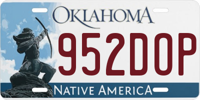 OK license plate 952DOP