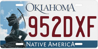 OK license plate 952DXF