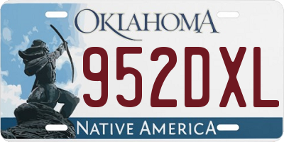OK license plate 952DXL