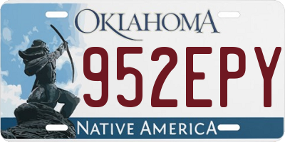 OK license plate 952EPY