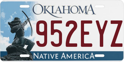 OK license plate 952EYZ