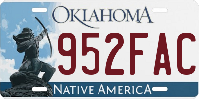 OK license plate 952FAC