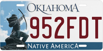 OK license plate 952FDT