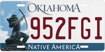 OK license plate 952FGI