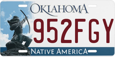 OK license plate 952FGY