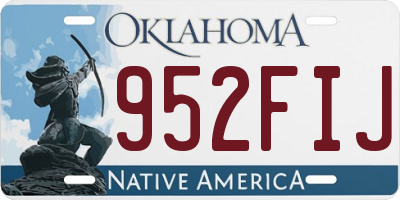 OK license plate 952FIJ