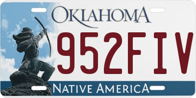 OK license plate 952FIV
