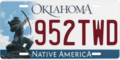 OK license plate 952TWD